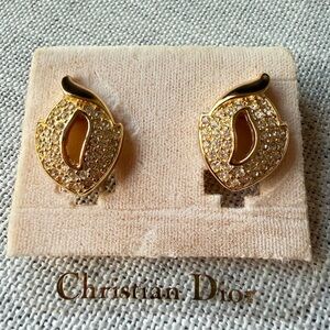 Dior Gold Crystal Earrings